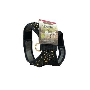 Coastal Accent Black Gold Stars D Ring Size XS